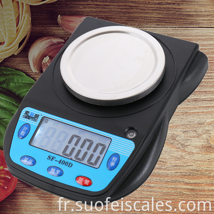 SF-400D Échelle de pesée électronique à l'échelle alimentaire de cuisine numérique 0,01g 600g Balance Waage Machine de poids
